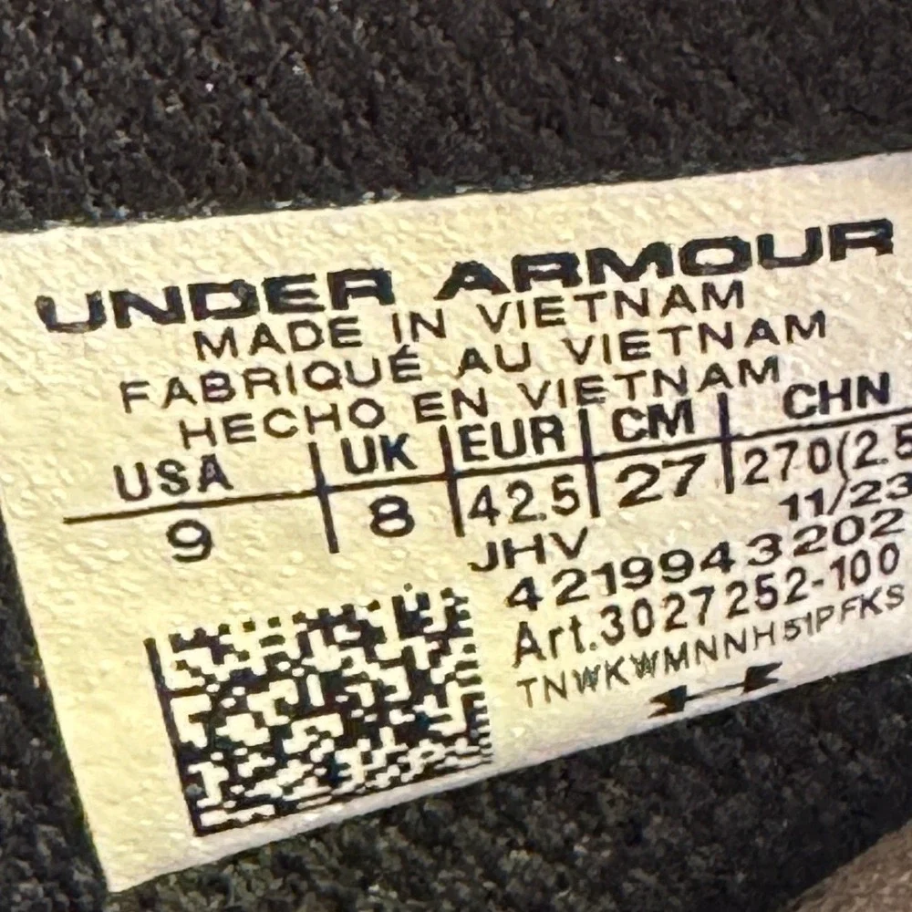 Under Armour Mens Slides Perforated Comfort Sport White Black Fit Size 9